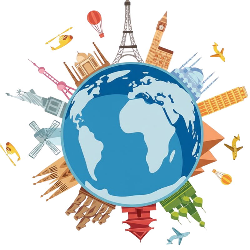 globe avec les monuments